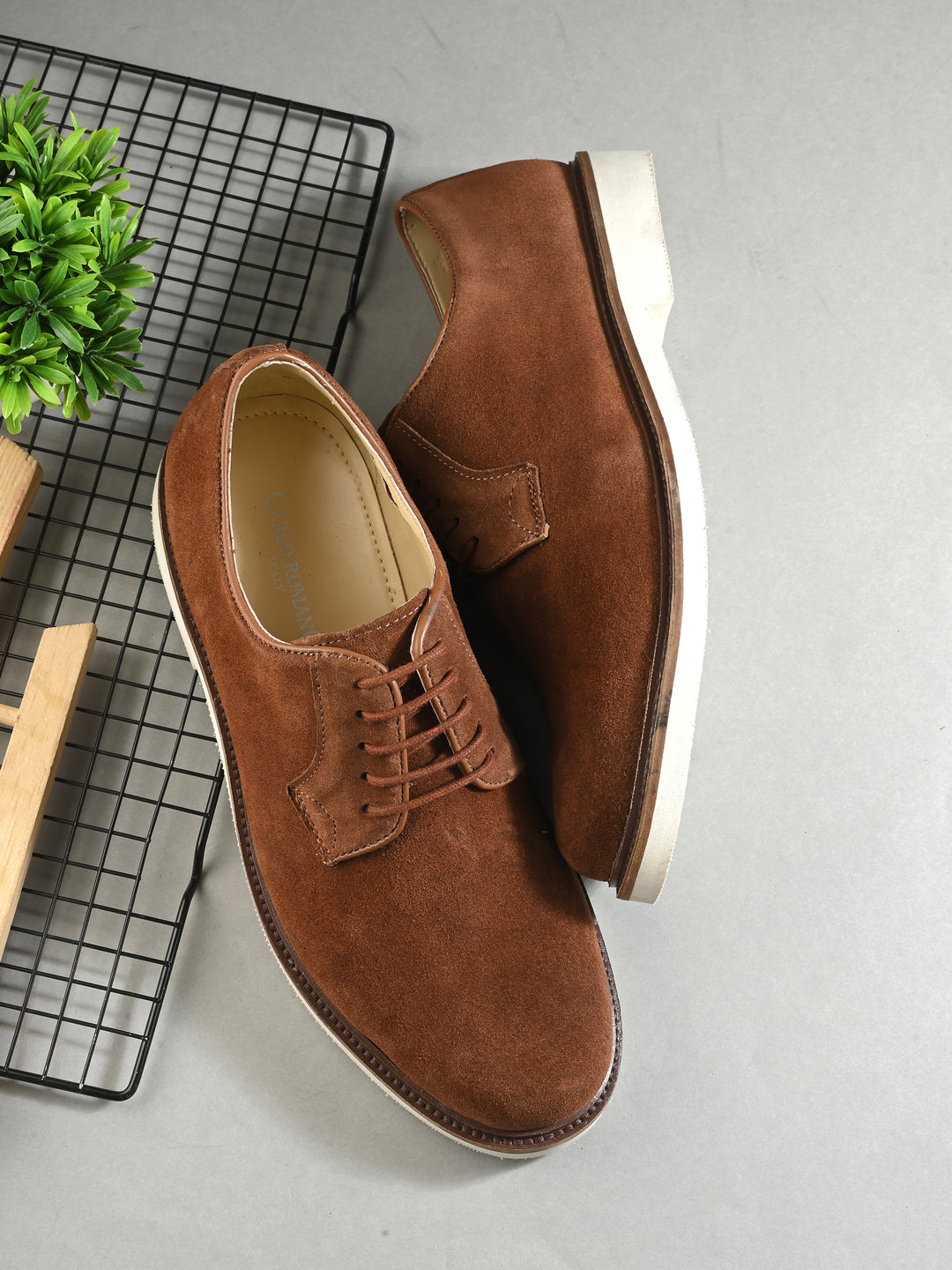 Carlo Romano Suede Leather Derby Formal Shoes For men