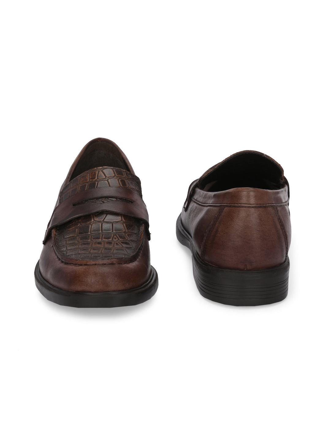 CARLO ROMANO PREMIUM CROCODILE PRINTED LEATHER MOCCASIN SHOES FOR MEN