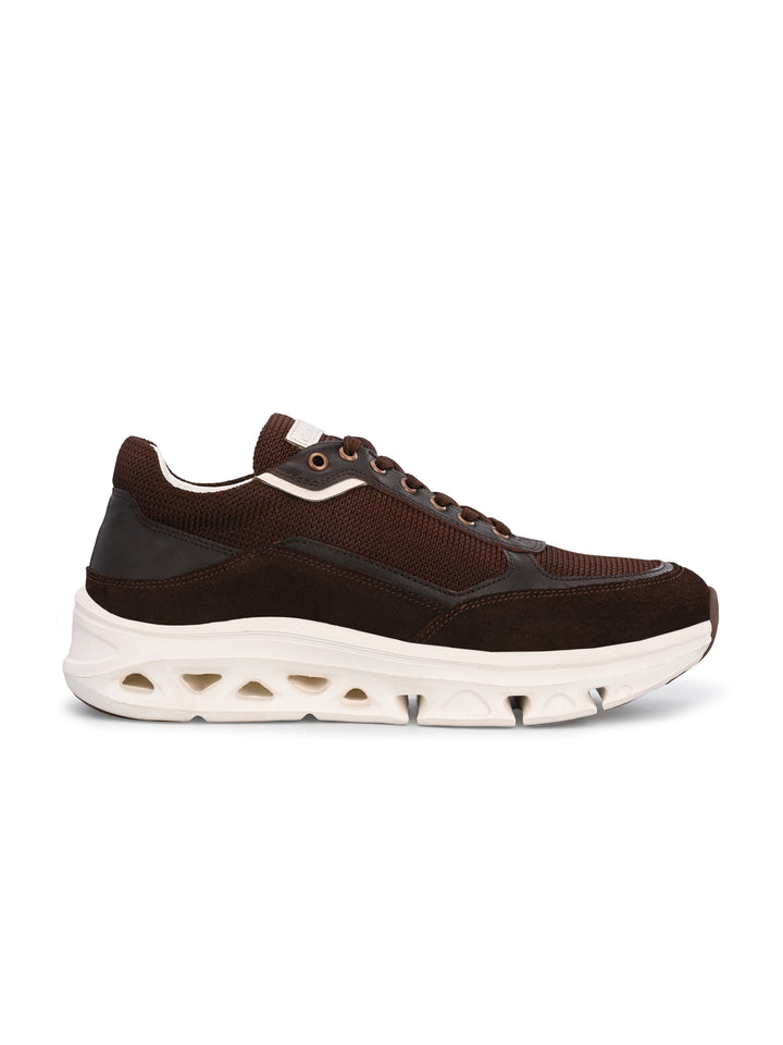 Men's Brown Suede Casual Lace-Up Sneakers