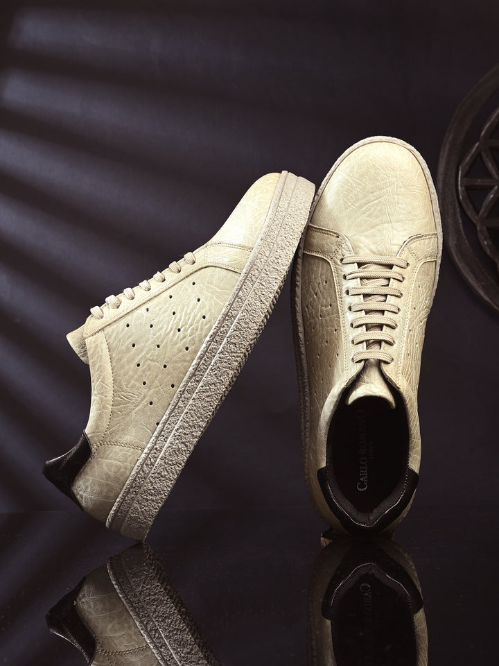 CARLO ROMANO BY WASAN SHOE MEN'S ITALIAN VEGAN LEATHER CASUAL SNEAKER SHOE