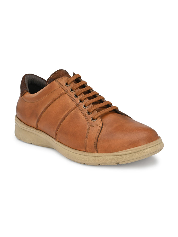 Genuine Leather Lace up Casual Sneaker Shoe