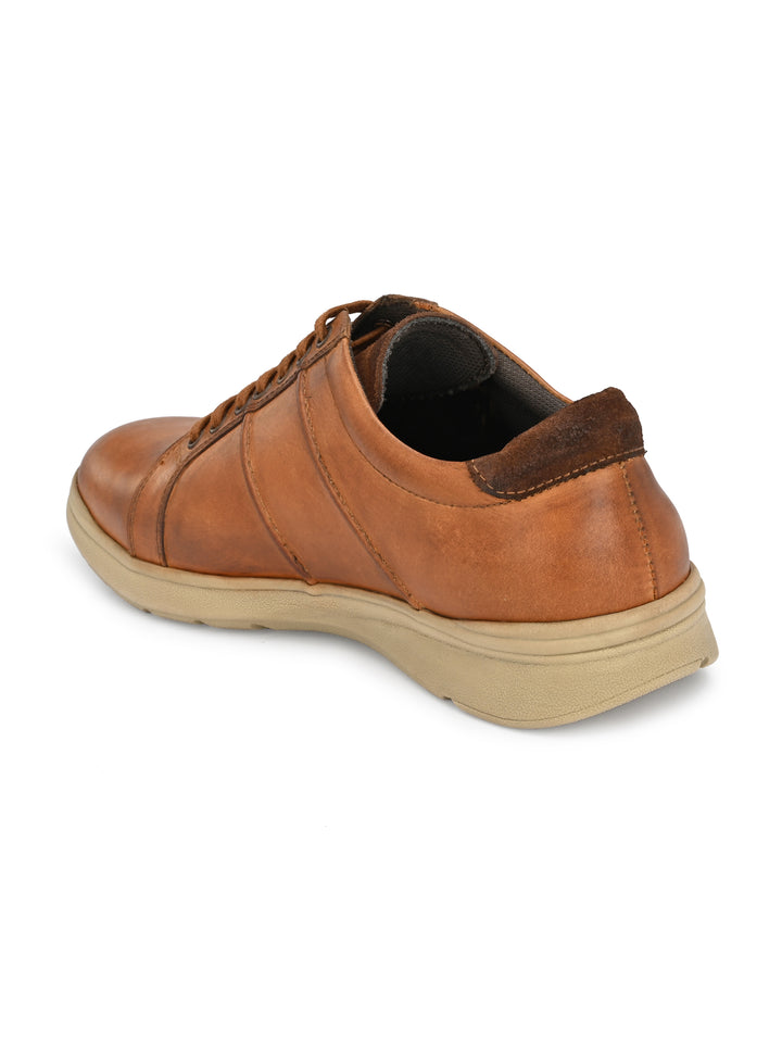 Genuine Leather Lace up Casual Sneaker Shoe