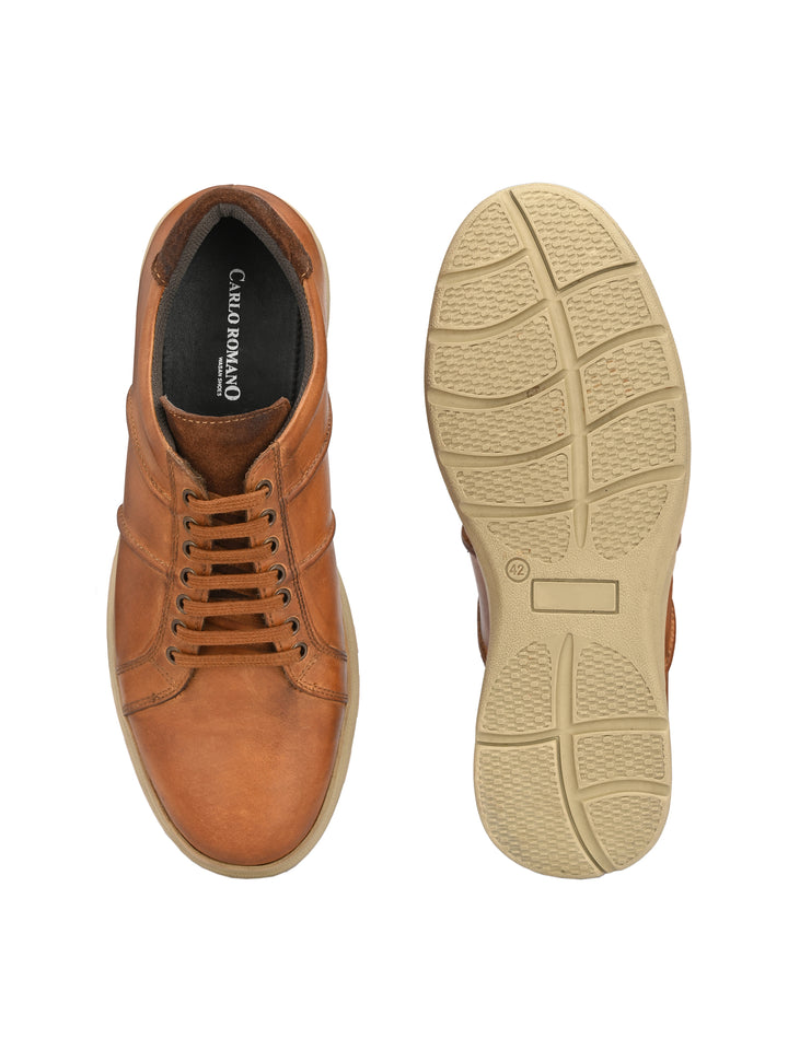 Genuine Leather Lace up Casual Sneaker Shoe