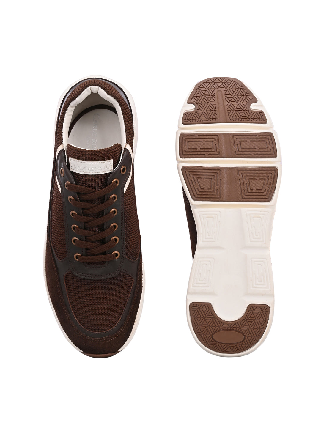 Men's Brown Suede Casual Lace-Up Sneakers