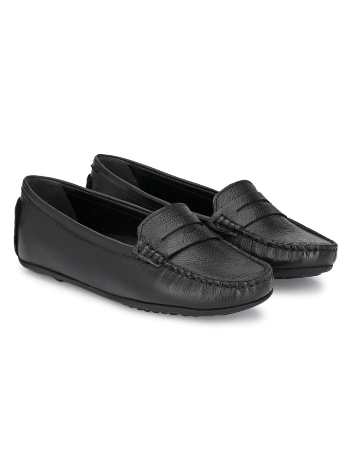 Women's Genuine Milled Leather Casual Loafer Moccasin