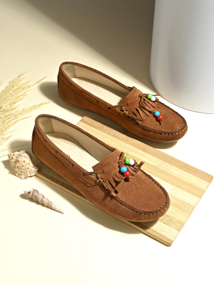 Women Tan Vegan Leather Casual loafer
