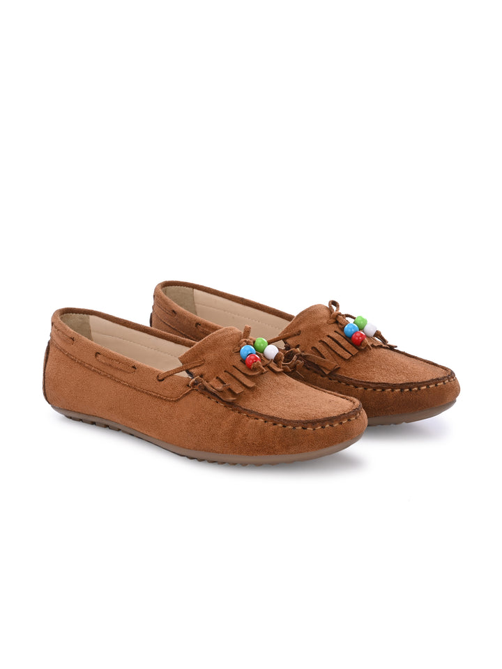Women Tan Vegan Leather Casual loafer
