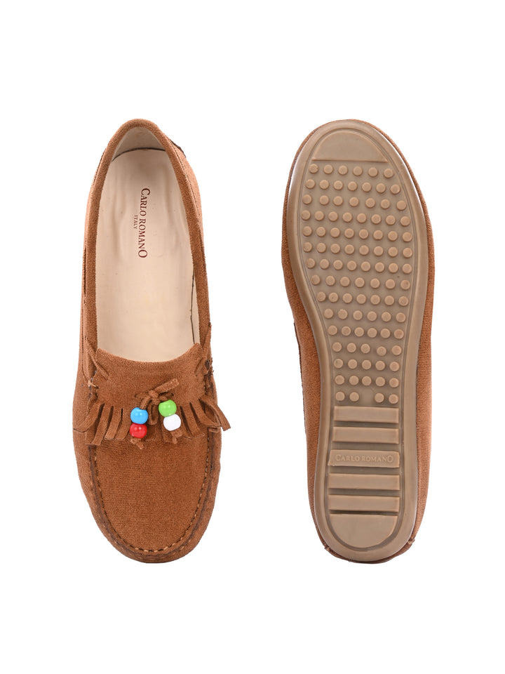Women Tan Vegan Leather Casual loafer