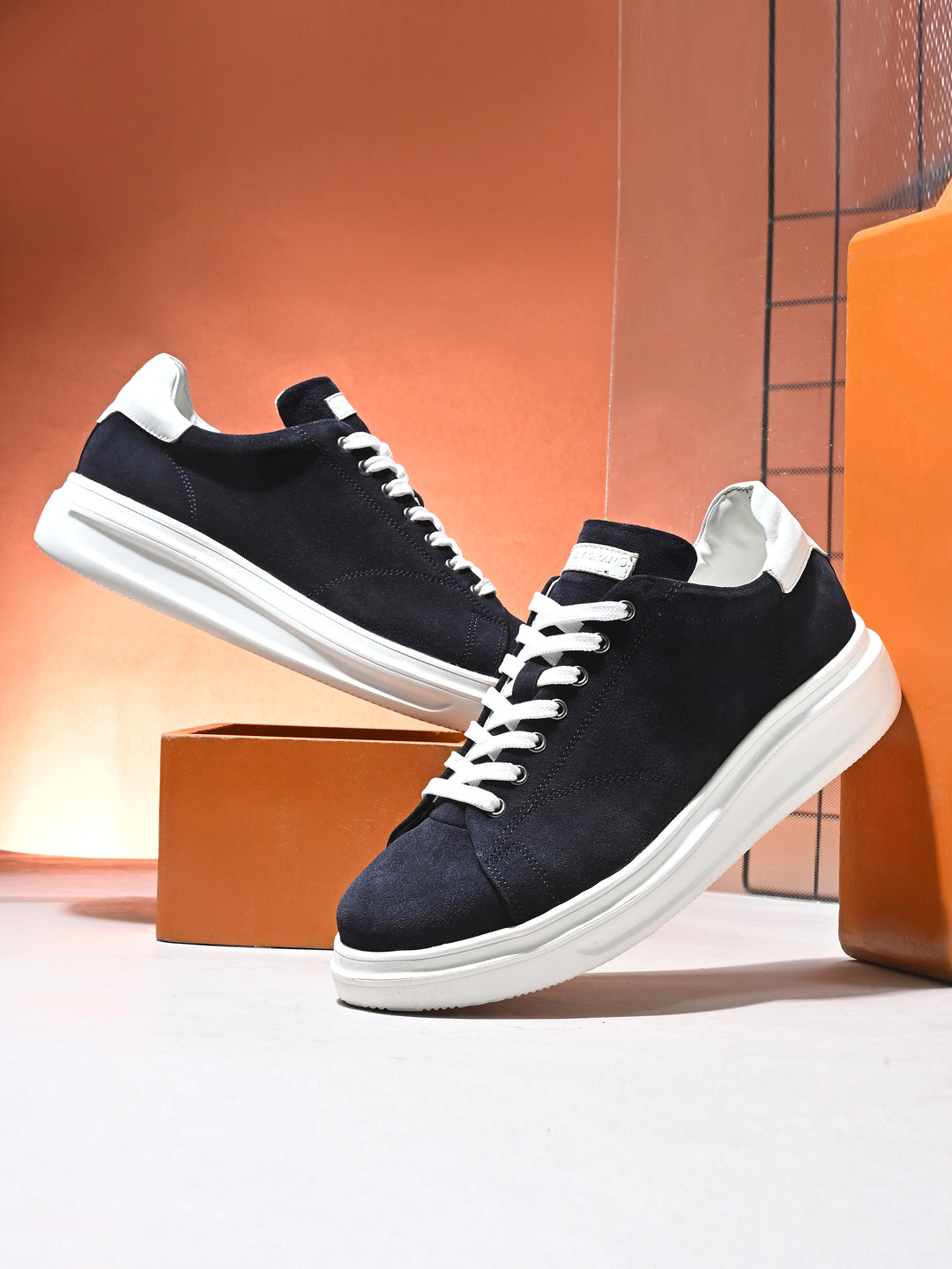 Men's Beige Casual Lace-Up Sneakers