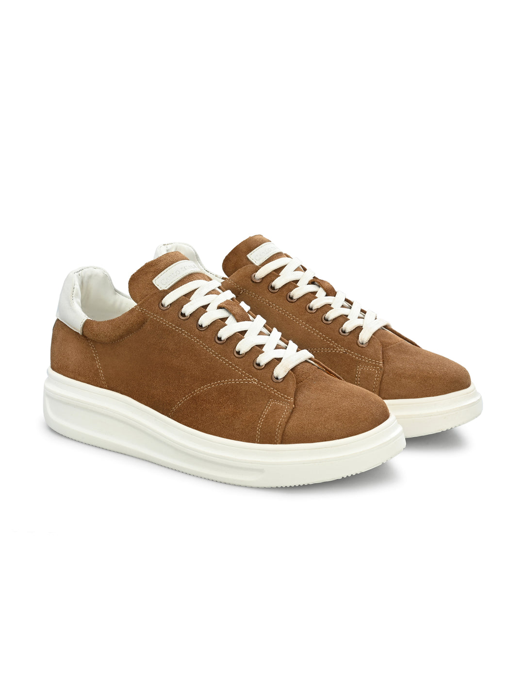 Men's Beige Casual Lace-Up Sneakers
