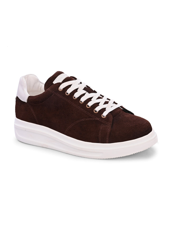 Men's Beige Casual Lace-Up Sneakers
