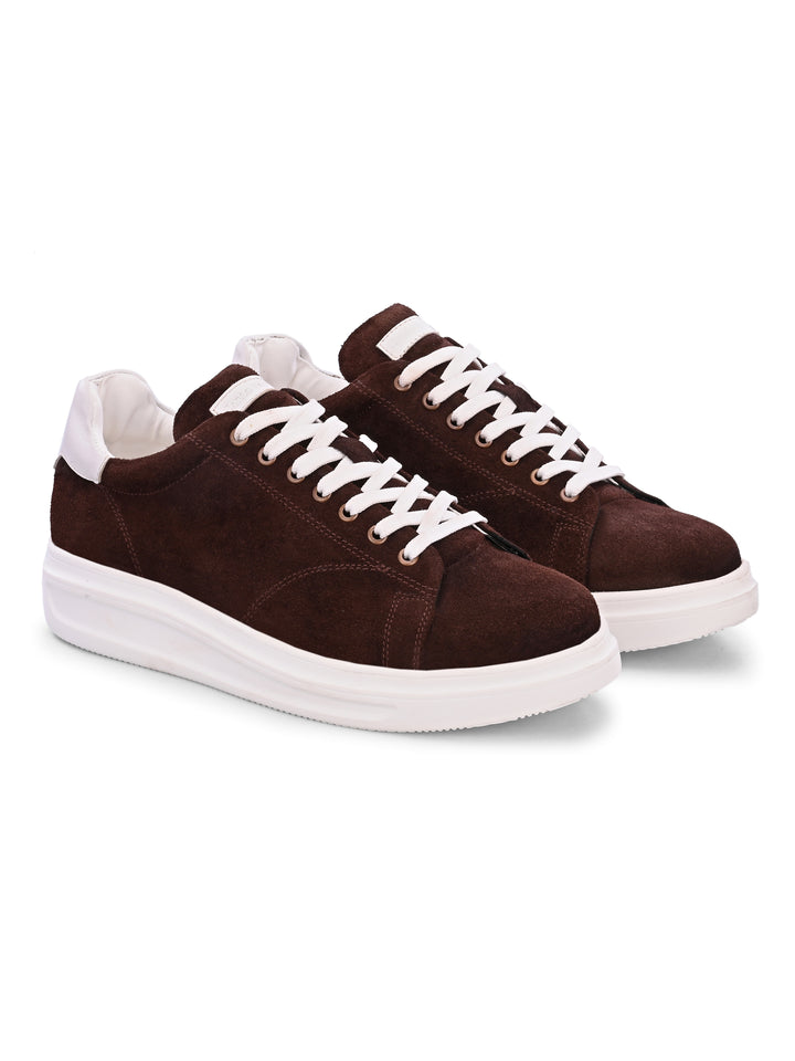Men's Beige Casual Lace-Up Sneakers