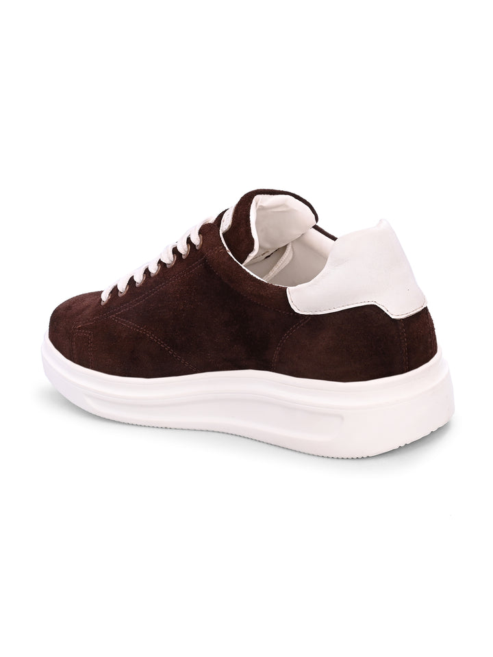 Men's Beige Casual Lace-Up Sneakers