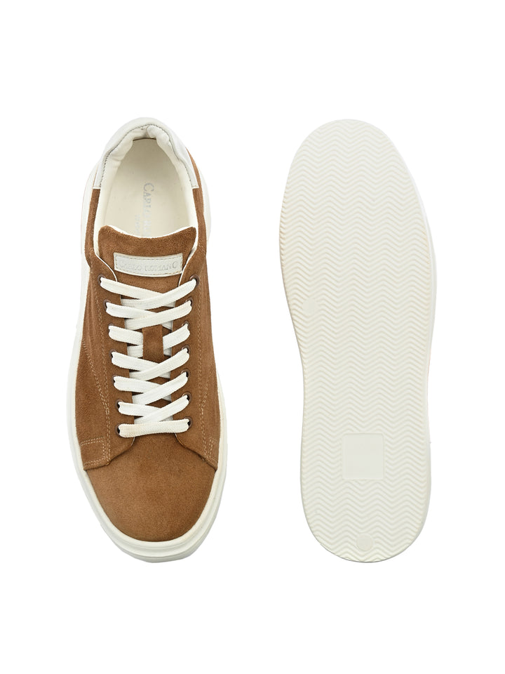 Men's Beige Casual Lace-Up Sneakers