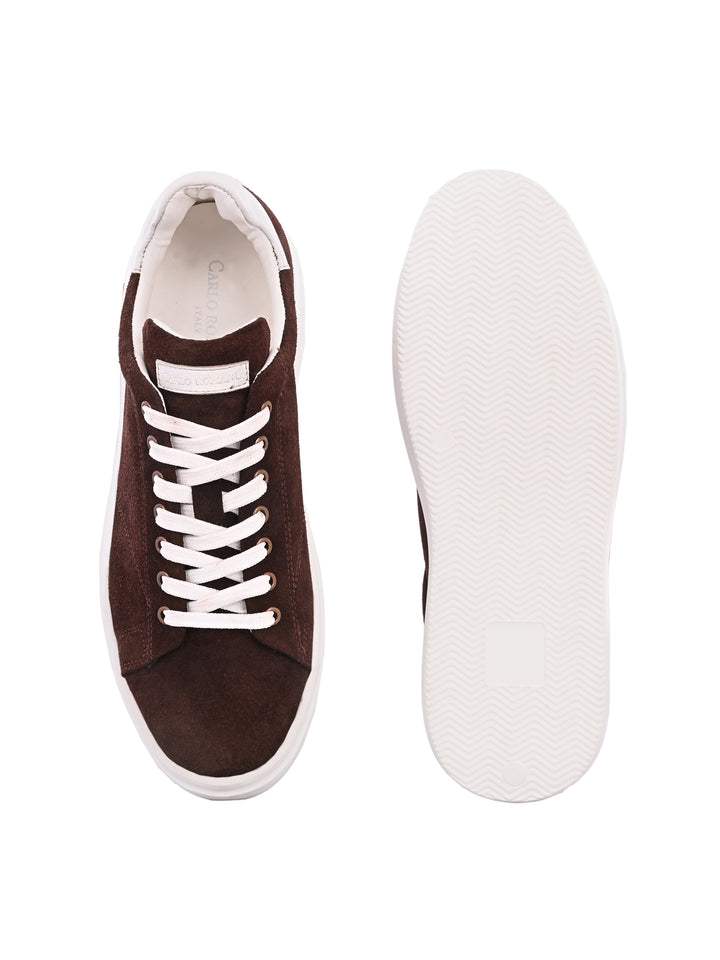 Men's Beige Casual Lace-Up Sneakers
