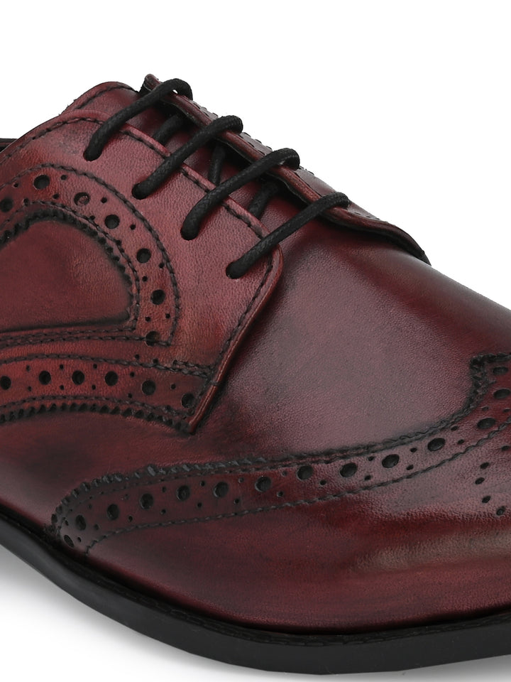 Men's Genuine Burnish Leather Lace up Formal Brogue Shoe / Premium Collection