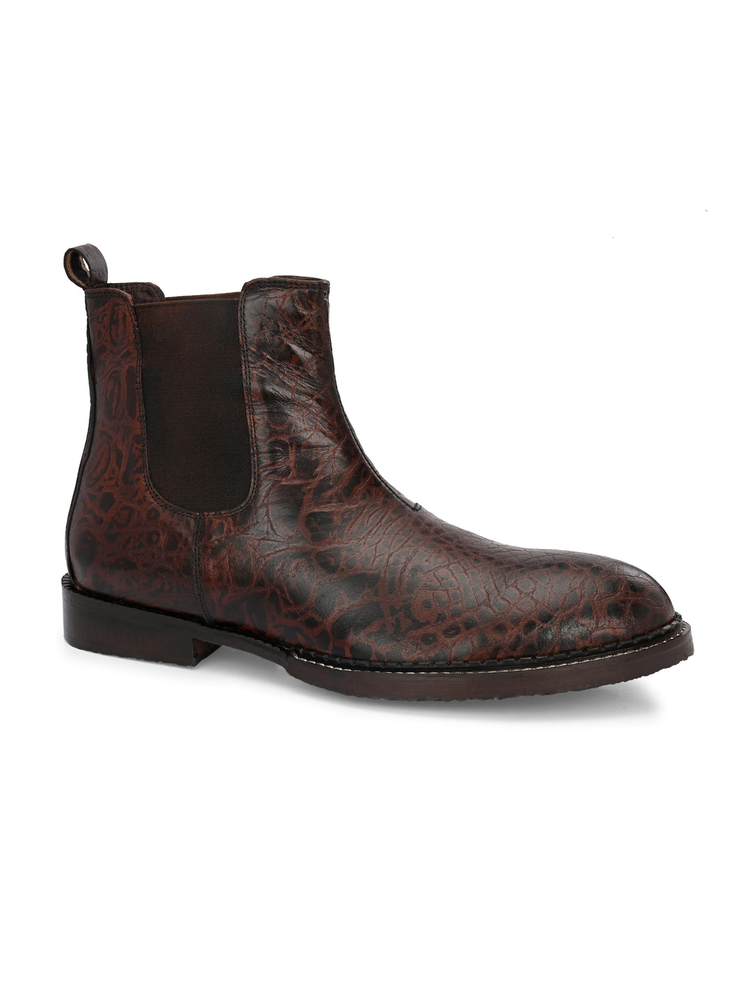 Mens Croco Printed leather Slip On chelsea Boot