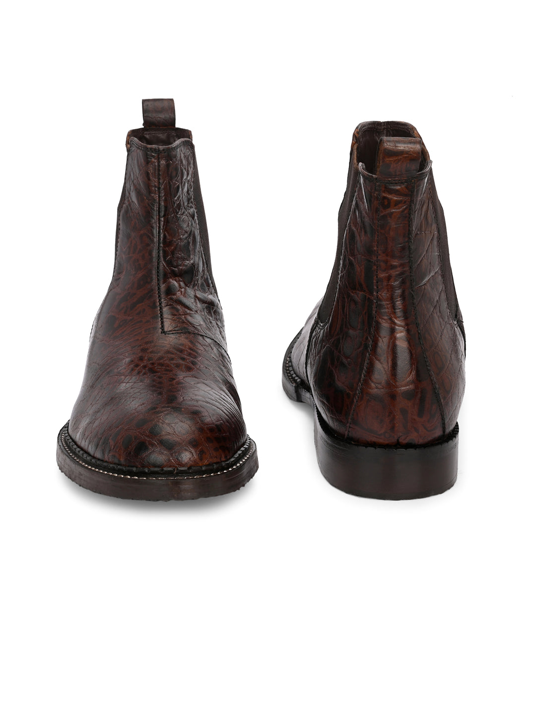 Mens Croco Printed leather Slip On chelsea Boot