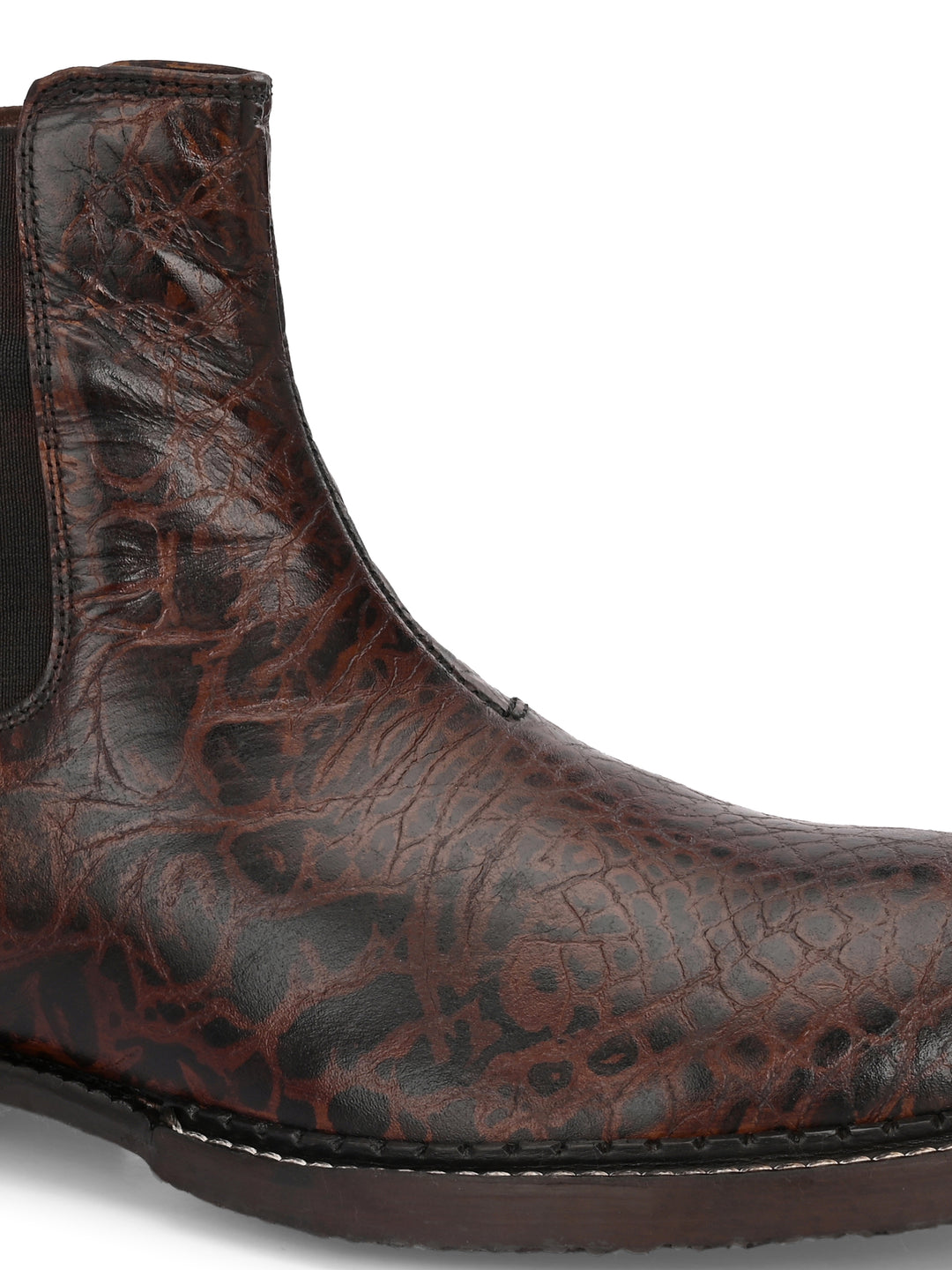 Mens Croco Printed leather Slip On chelsea Boot