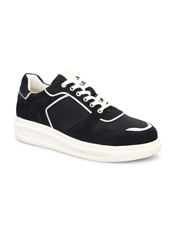 Mens Genuine Leather Lace Up  Casual Sneaker