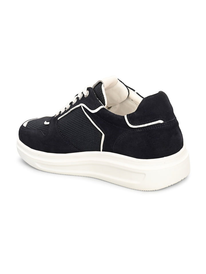 Mens Genuine Leather Lace Up  Casual Sneaker