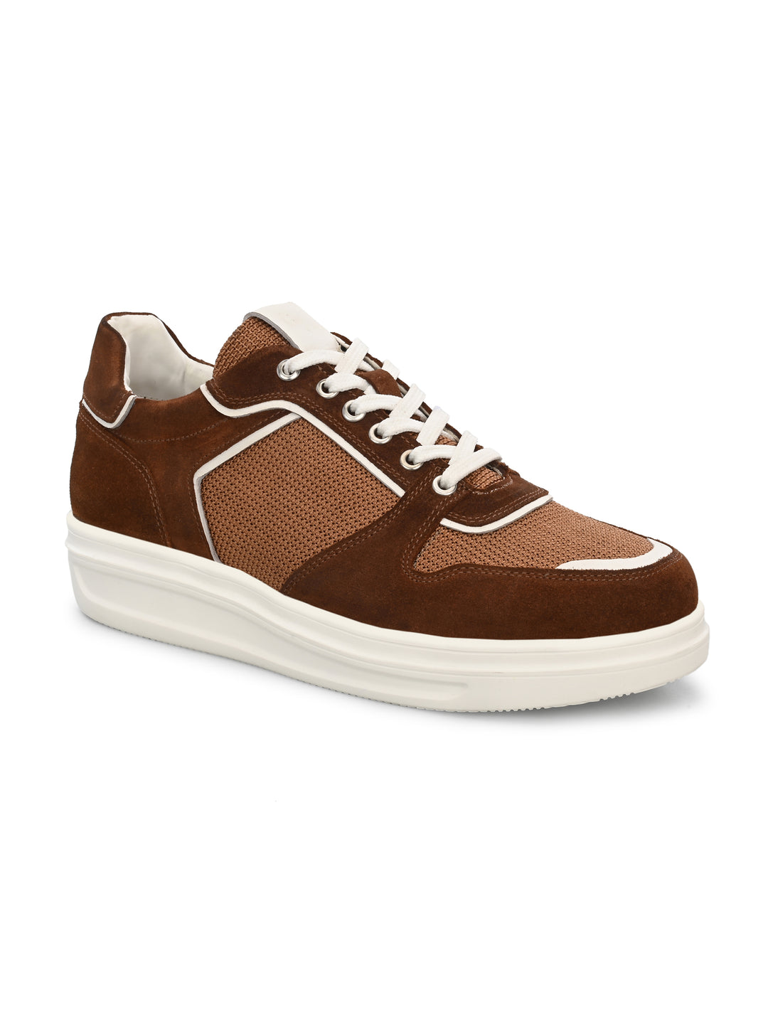 Mens Genuine Leather Lace Up  Casual Sneaker