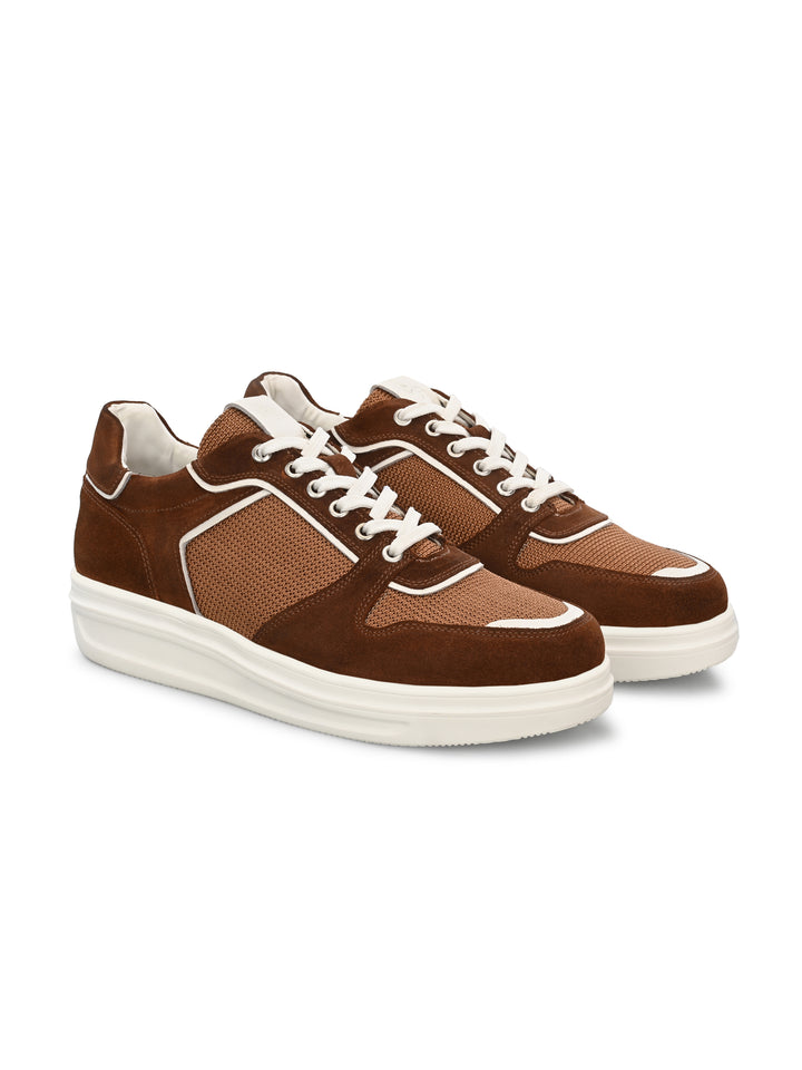 Mens Genuine Leather Lace Up  Casual Sneaker