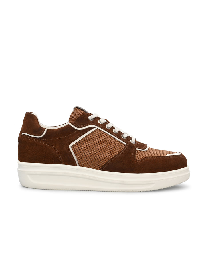 Mens Genuine Leather Lace Up  Casual Sneaker