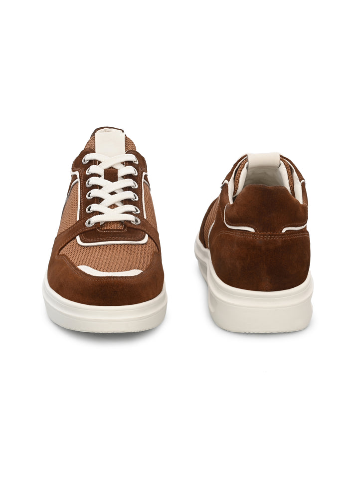 Mens Genuine Leather Lace Up  Casual Sneaker