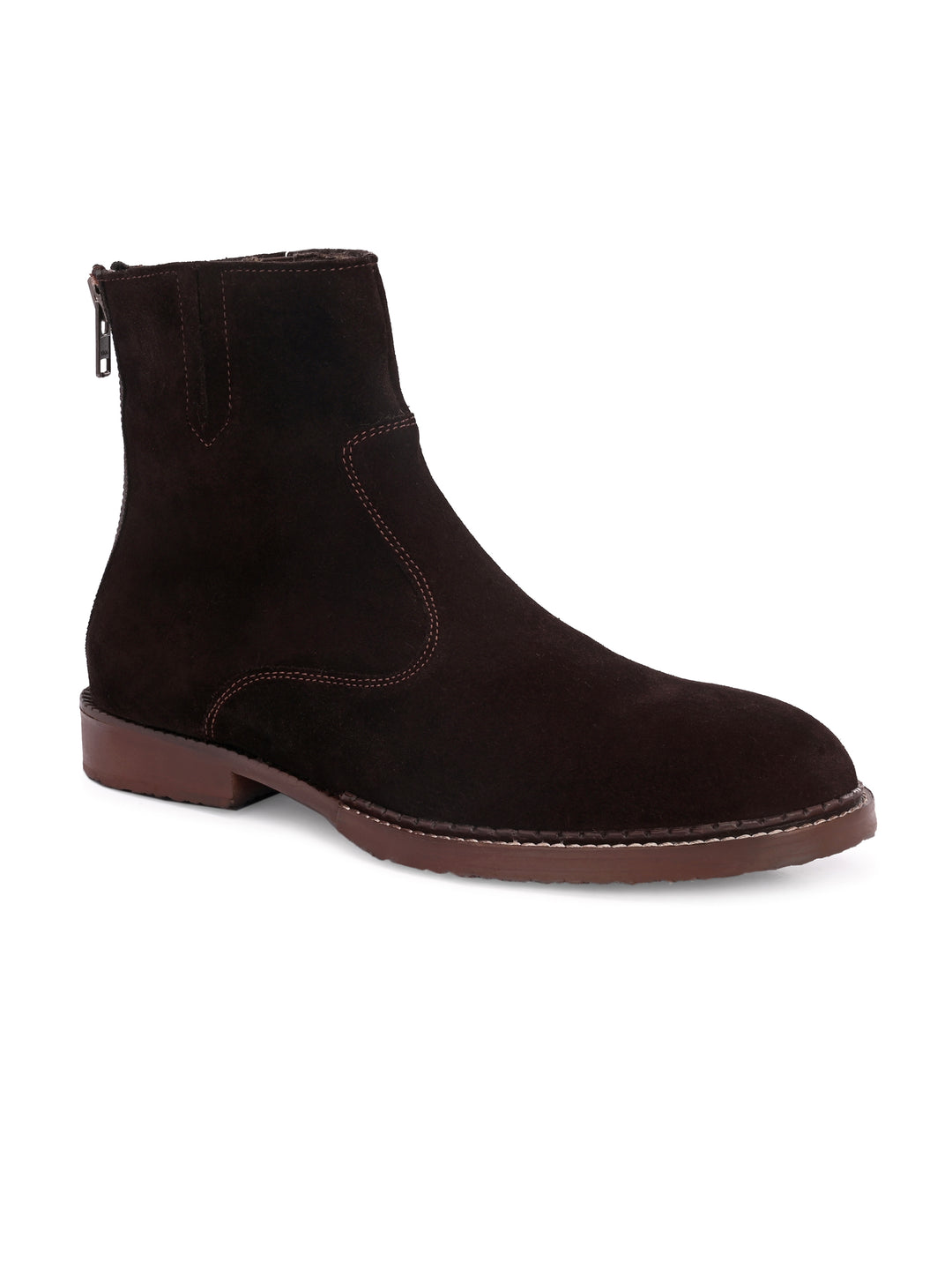 Mens Genuine Leather Side Zip Ankle Boot