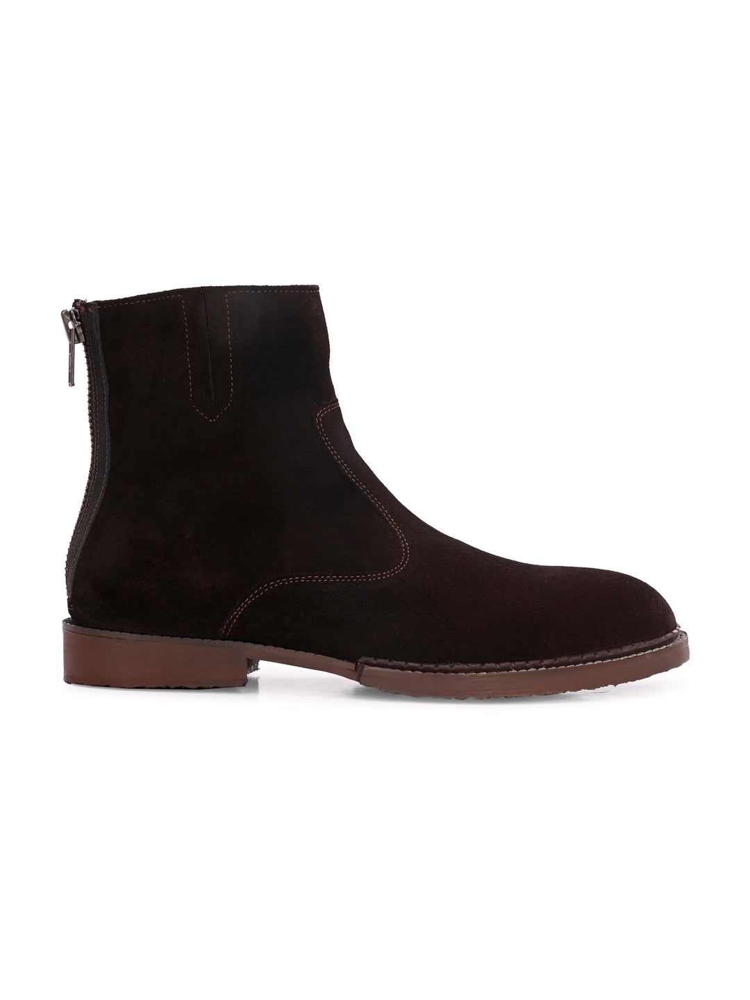 Mens Genuine Leather Side Zip Ankle Boot