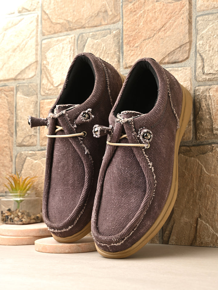 Mens Canvas Fancy Lace Up Sneaker