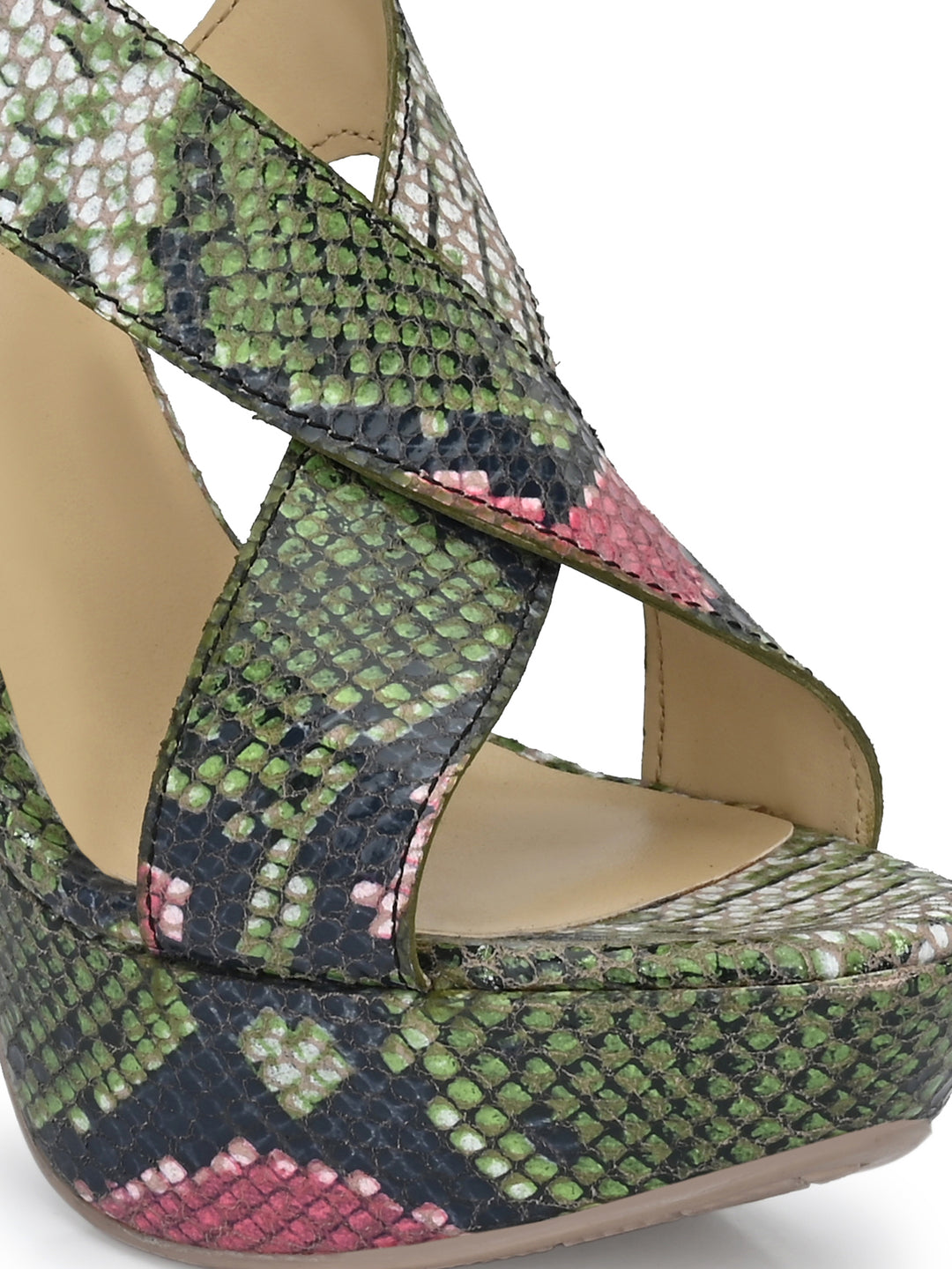 CARLO ROMANO by Wasan Shoes Women's Green Color Stylish High Heel Sandal