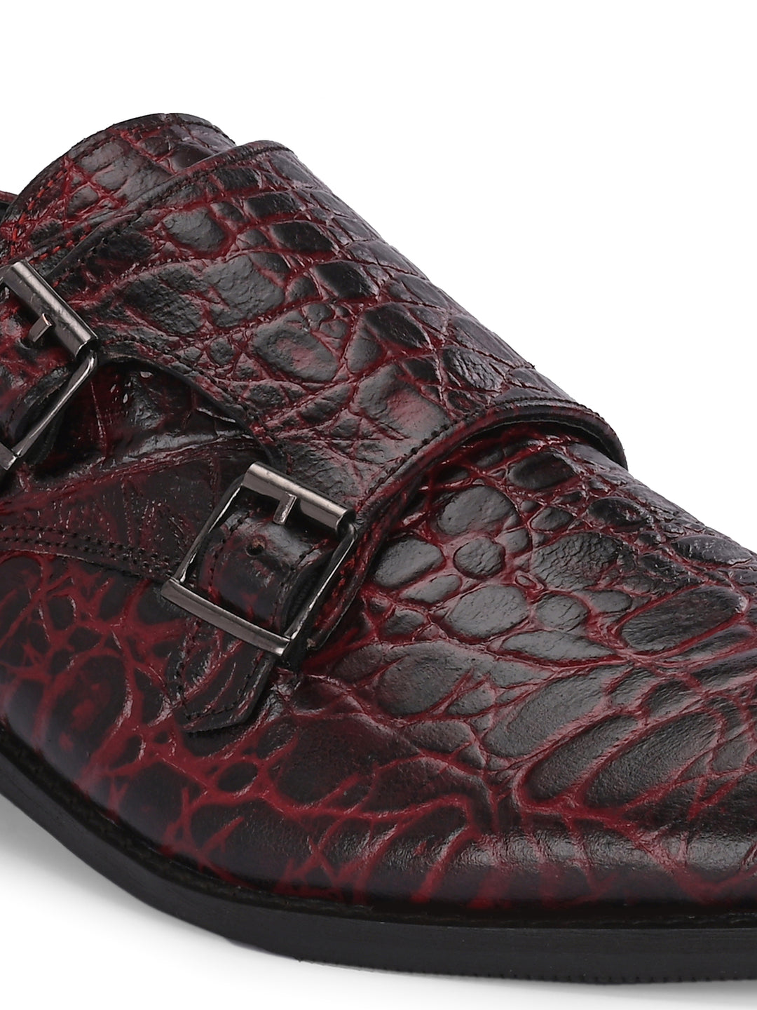 CARLO ROMANO PREMIUM RANGE ITALIAN CROCODILE PRINTED LEATHER MONK SHOE FOR MEN