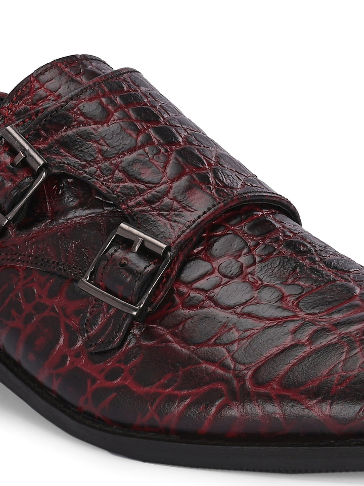 CARLO ROMANO PREMIUM RANGE ITALIAN CROCODILE PRINTED LEATHER MONK SHOE FOR MEN