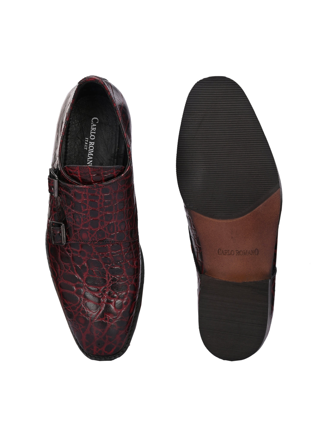 CARLO ROMANO PREMIUM RANGE ITALIAN CROCODILE PRINTED LEATHER MONK SHOE FOR MEN