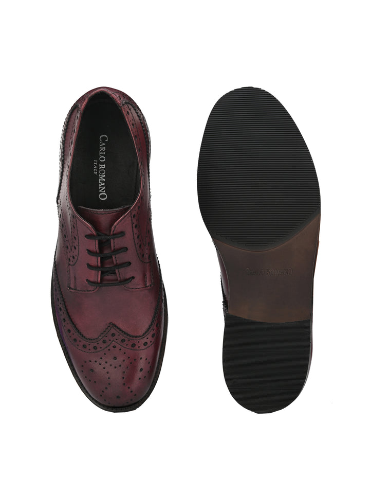 Men's Burnish Leather Formal Brogue Shoe
