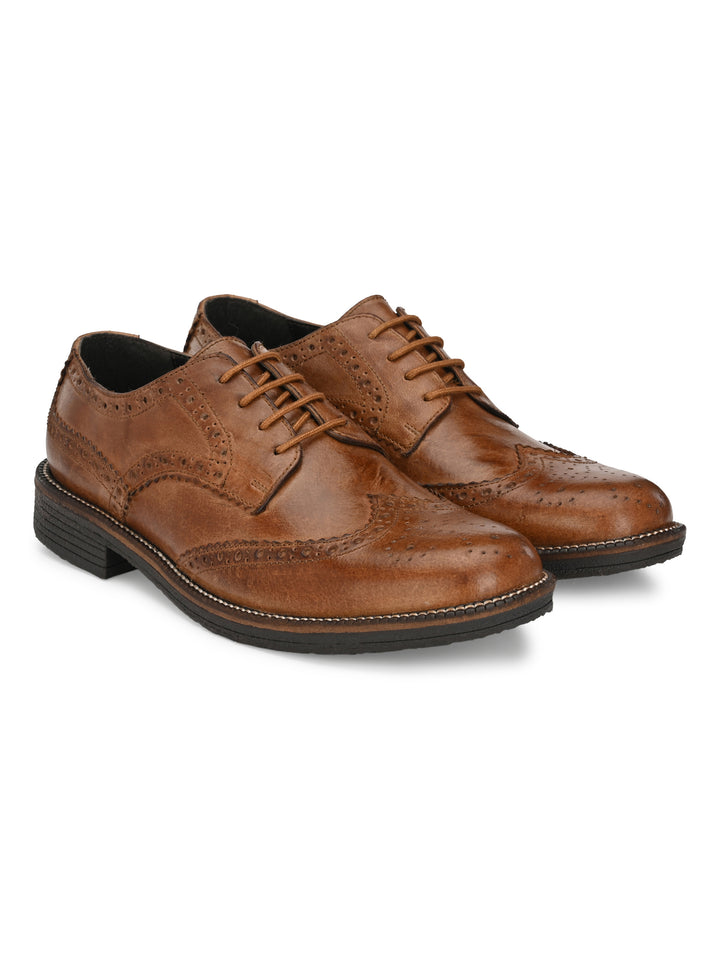 Men's Burnish Leather Formal Brogue Shoe