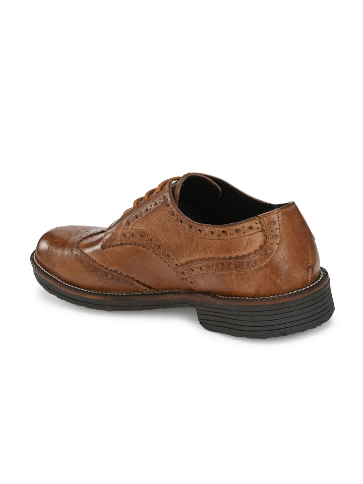 Men's Burnish Leather Formal Brogue Shoe
