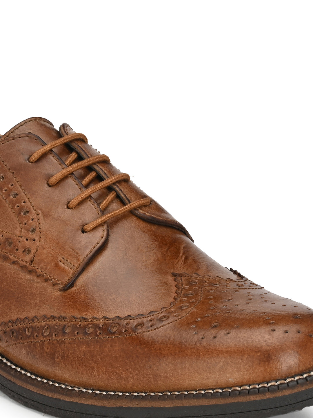 Men's Burnish Leather Formal Brogue Shoe