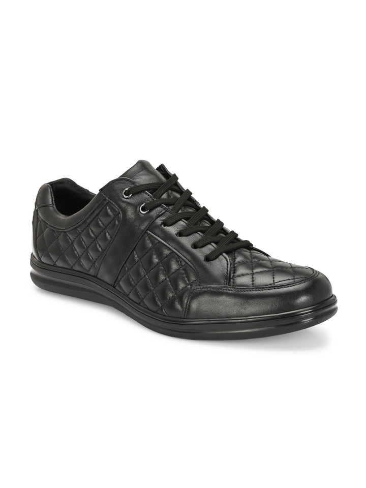 CARLO ROMANO BY WASAN BLACK COLOR  GENUINE LEATHER SNEAKER FOR MEN