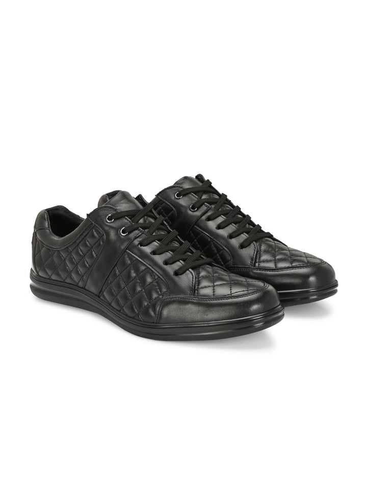 CARLO ROMANO BY WASAN BLACK COLOR  GENUINE LEATHER SNEAKER FOR MEN