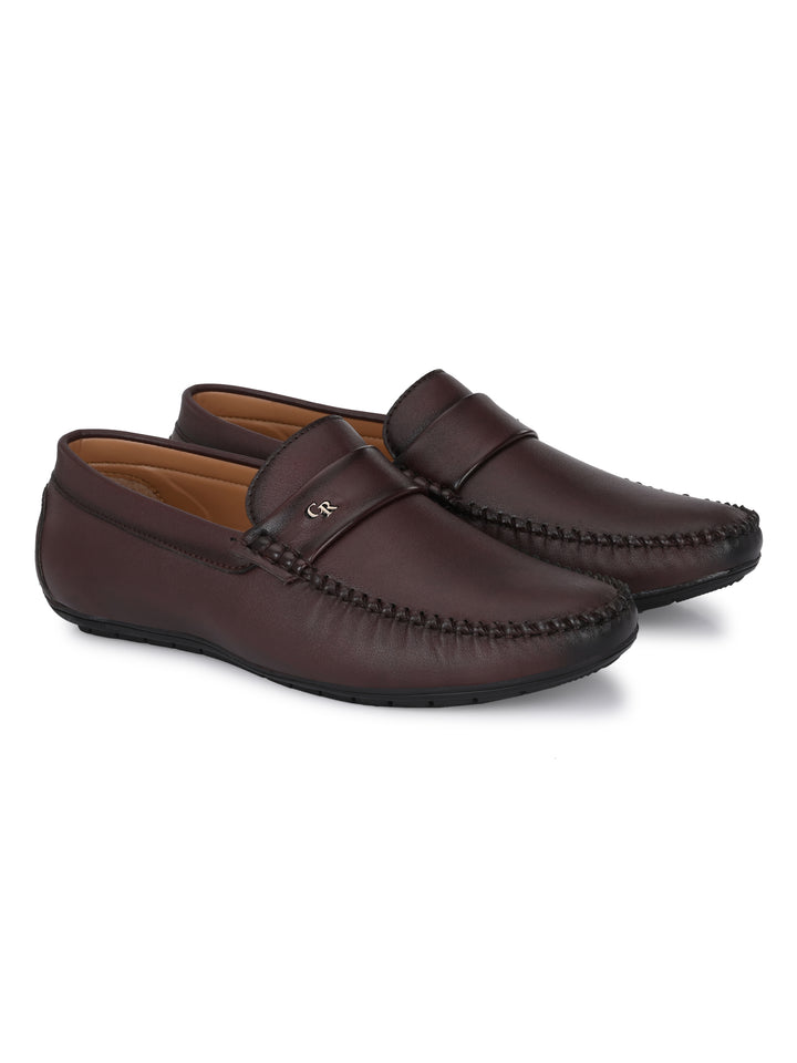 CARLO ROMANO BY WASAN BROWN COLOUR VEGAN LEATHER MOCCASIN SHOE FOR MEN