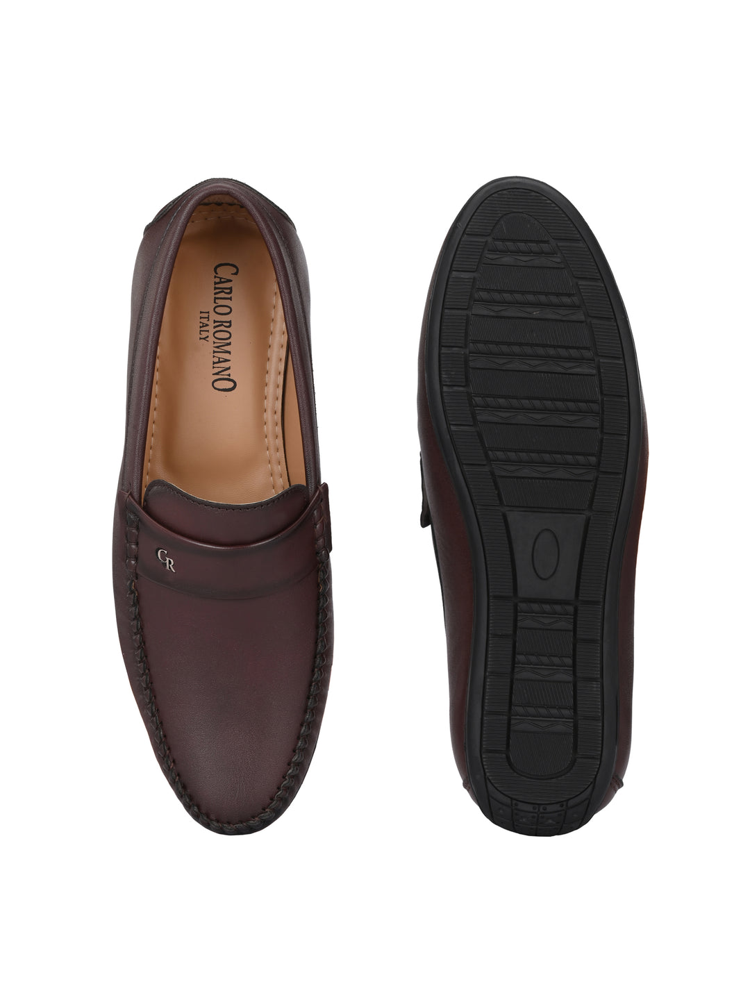 CARLO ROMANO BY WASAN BROWN COLOUR VEGAN LEATHER MOCCASIN SHOE FOR MEN