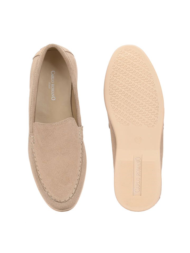 CARLO ROMANO SUEDE LEATHER STYLISH LOAFER SHOES FOR WOMEN