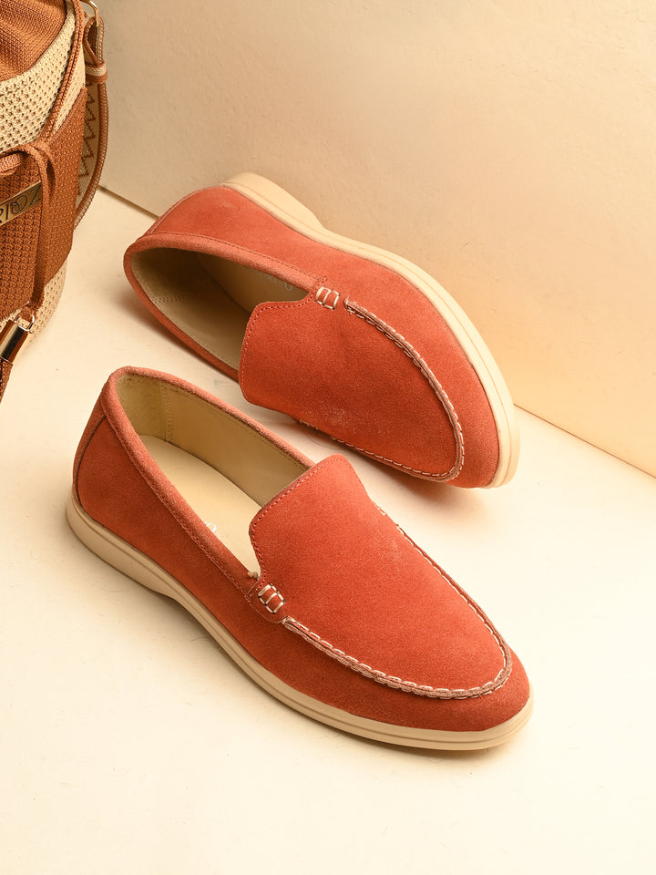 CARLO ROMANO SUEDE LEATHER STYLISH LOAFER SHOES FOR WOMEN