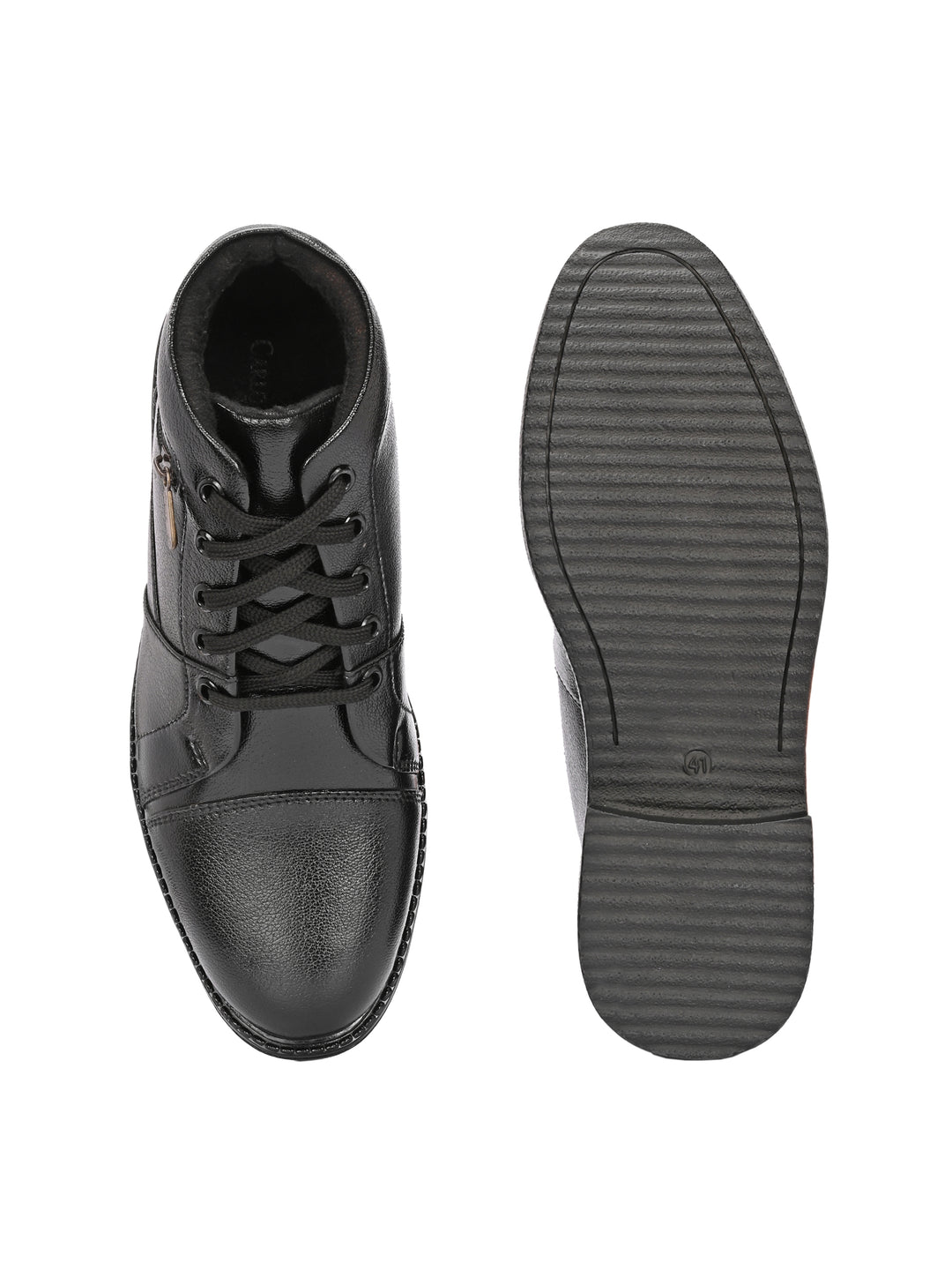 CARLO ROMANO VEGAN LEATHER ANKEL LACE UP BOOT FOR MEN