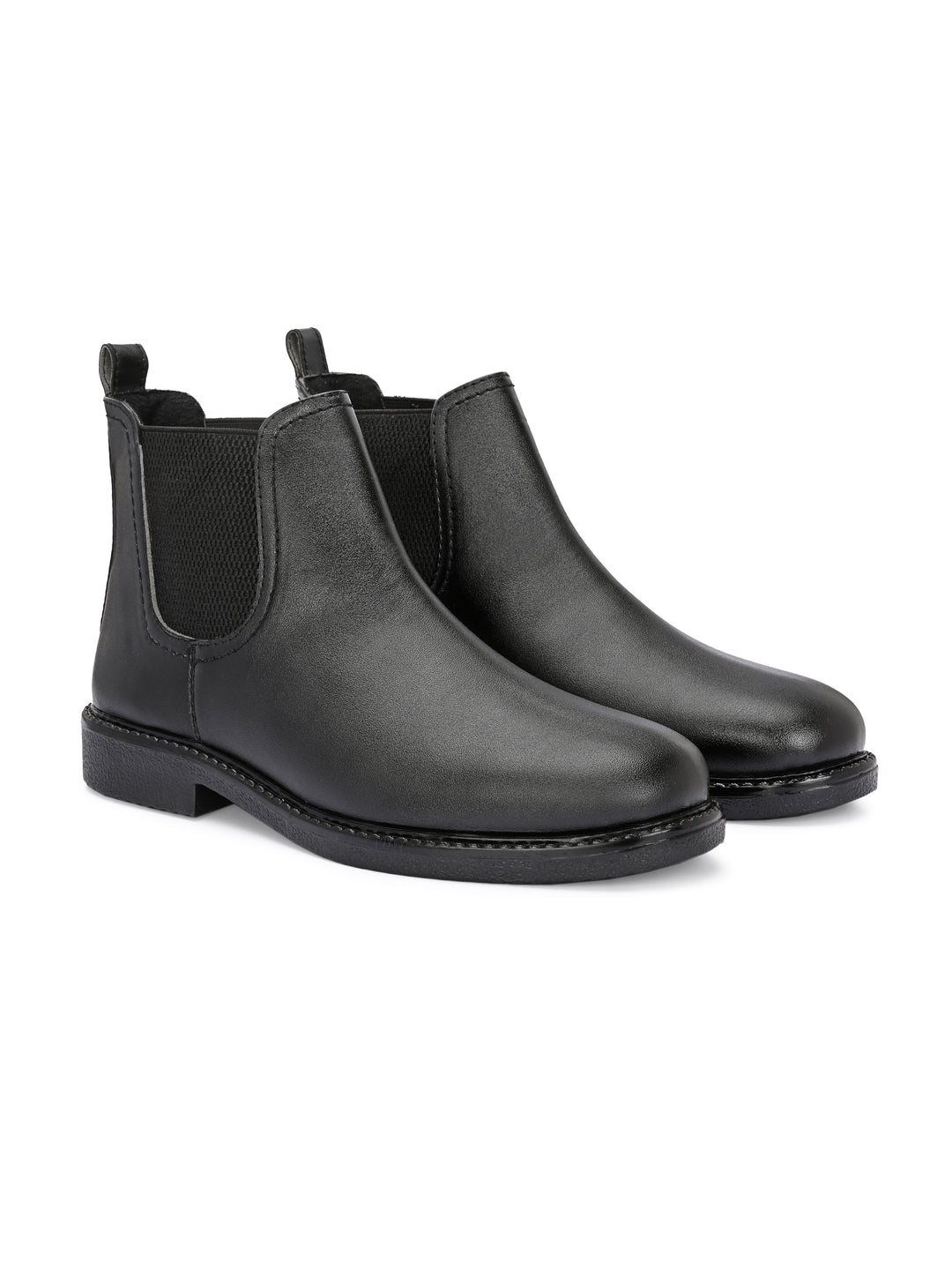 CARLO ROMANO BLACK COLOR BLACK VEGAN LEATHER SLIP-ONS ANKLE BOOT FOR MEN (Copy)