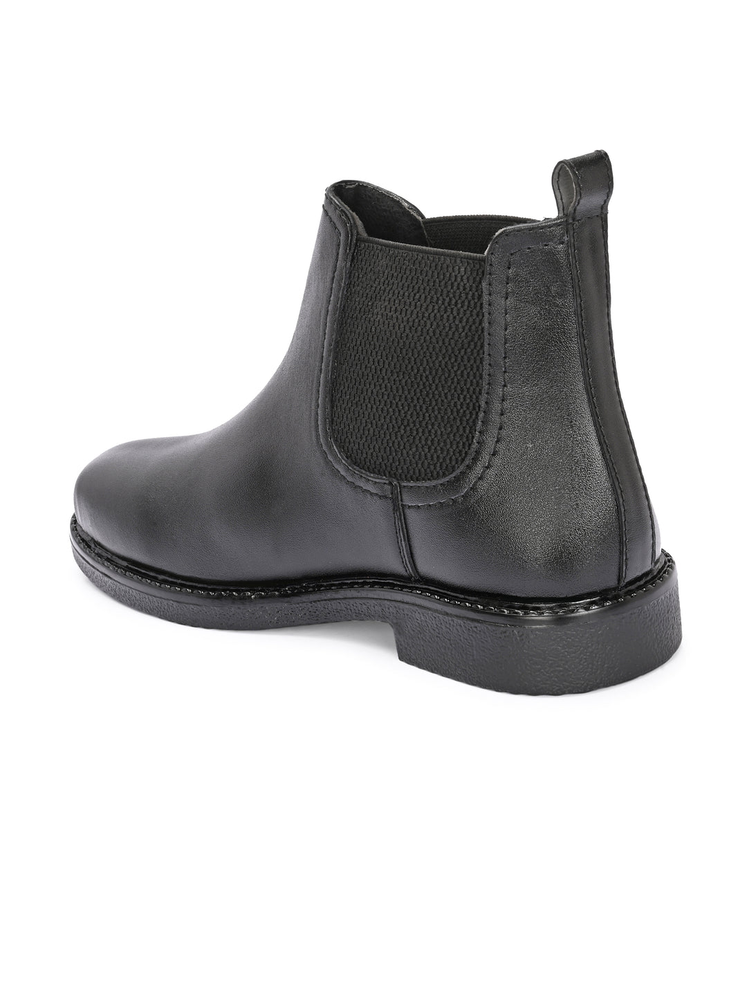 CARLO ROMANO BLACK COLOR BLACK VEGAN LEATHER SLIP-ONS ANKLE BOOT FOR MEN (Copy)