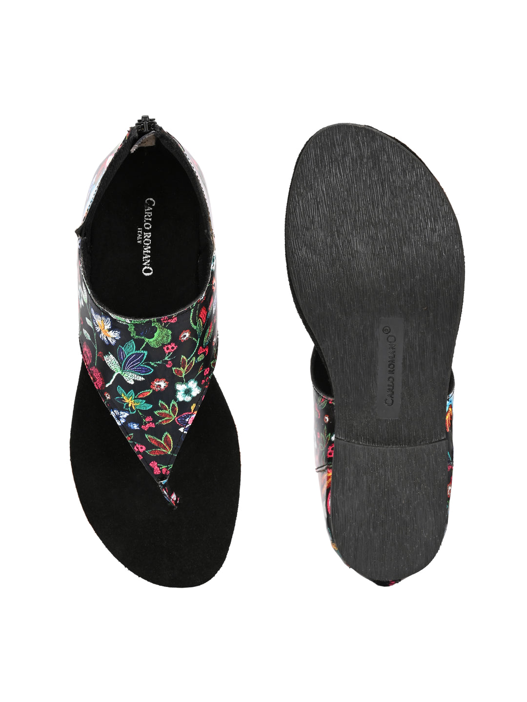 CARLO ROMANO VEGAN LEATHER FLAT SANDAL FOR WOMEN